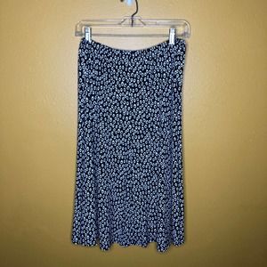 Christopher & Banks Skirt Black White Midi L
